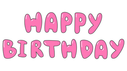 Pink happy birthday word design element