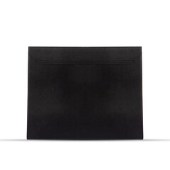 laptop sleeve black leather tablet computer bag on a white background