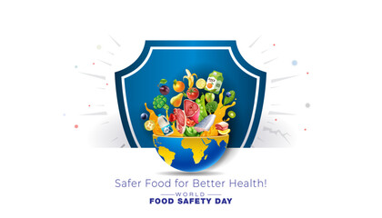 7th June, World Food Safety Day Concept. Foodborne diseases and awareness. Vector illustration