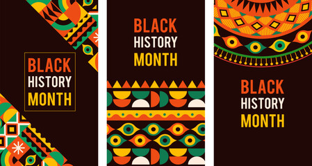 Black History Month background, banner, poster and template design