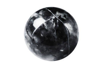 a single black marbled ball or marble