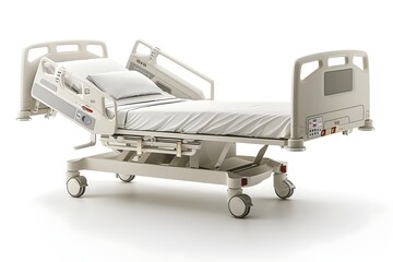 Adjustable Hospital Bed with Medical Equipment and Technology
