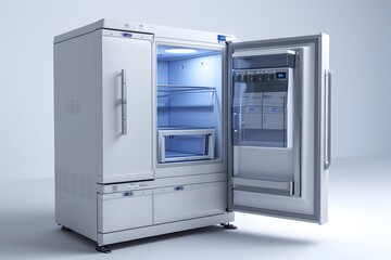 Professional Medical Refrigerator on White Background