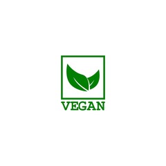 Vegan label badge icon isolated on white background