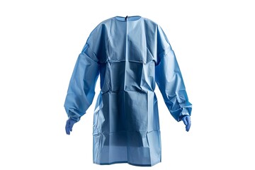 Photo of Blue Patient Gown Isolated on White Background