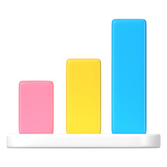 Bar chart png 3D clipart, business growth analytics on transparent background