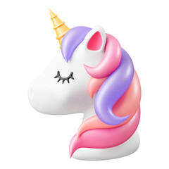 3D unicorn png sticker, cute magical creature illustration on transparent background © Rawpixel.com