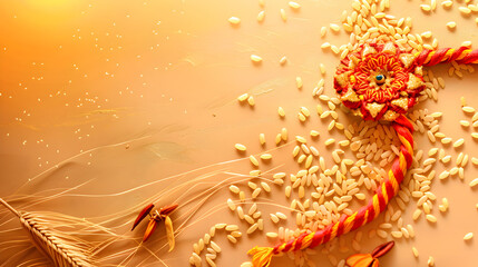 Raksha Bandhan : Rakhi with rice grains and kumkum, Traditional Indian wrist band which is a symbol of love between Brothers and Sisters. Sibling Love: Raksha Bandhan Tradition with Rakhi, Rice Grains
