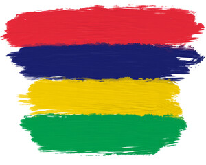 mauritius flag with paint strokes