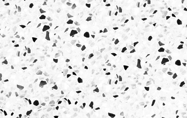 Terrazzo flooring marble stone wall texture abstract white grey black background. Colorful terrazzo floor tile cement surface, architecture interior design pattern, wallpaper material home decoration