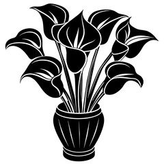 calla lily flower silhouette vector illustration