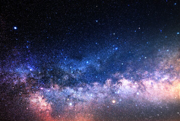 Milky Way colorful starry skies