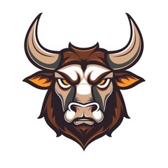 Obraz premium Mascot logo Bull white background