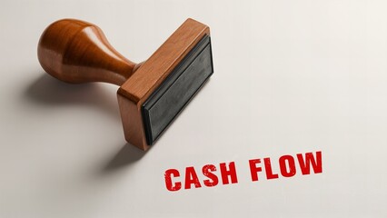 Cash Flow Rubber Stamp on Paper
