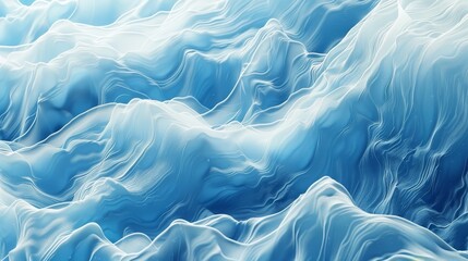 Obraz premium Tranquil Blue and White Wave Abstract Background