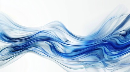 Fototapeta premium Tranquil Blue and White Wave Abstract Background