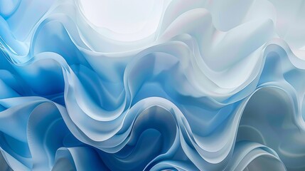 Obraz premium Tranquil Blue and White Wave Abstract Background