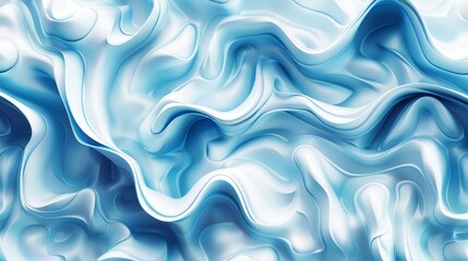 Tranquil Blue and White Wave Abstract Background