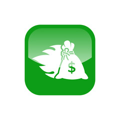 Money bag flat vector icon or logo with dollar logo, for business icon, and payment