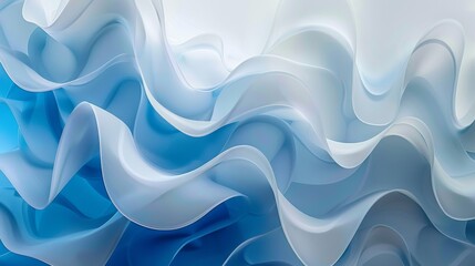 Obraz premium Tranquil Blue and White Wave Abstract Background