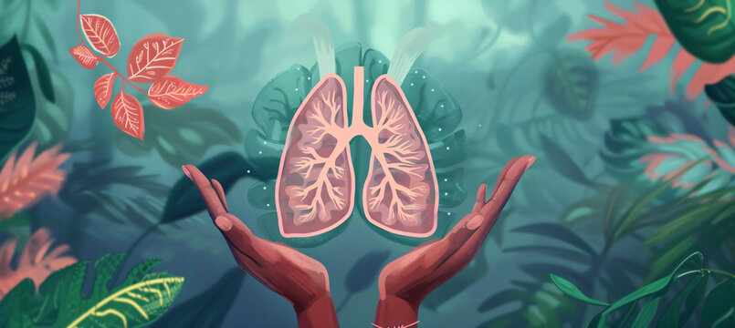 Adult and child hands holding a red heart on an aqua background symbolize heart health, donation, corporate social responsibility, World Heart Day, World Health Day, and Family Day.