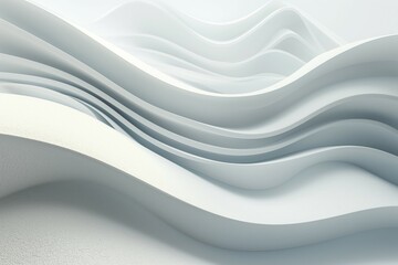 Abstract White Waves in Minimalistic Fluid and Elegant Dynamic Design