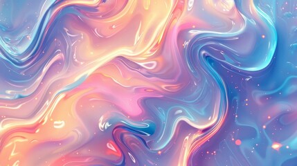 Obraz premium Futuristic Ripples, Holographic Fluid Liquid Background