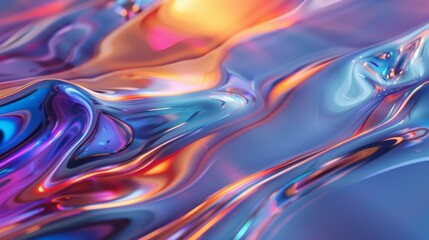 Futuristic Ripples, Holographic Fluid Liquid Background