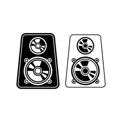 speaker sound system icon design with creative concept premium vector