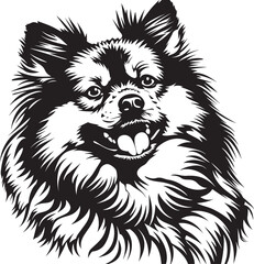 Fototapeta premium Keeshond dog clipart, Keeshond black vector