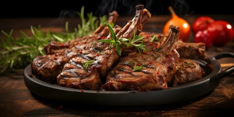 Savor the Flavor Perfectly Grilled Organic Lamb Chops for a Delectable Dinner. Concept Grilled Lamb, Organic, Flavorful, Delectable Dinner, Recipes