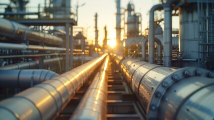 Engineers inspecting pipelines, workers operating machinery, and daily tasks in a petrochemical plant