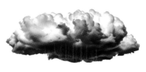 PNG Cloud halftone design, transparent background