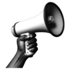 PNG Protest halftone design, transparent background