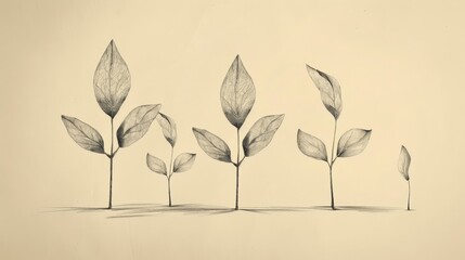 The Parable of the Growing Seed: Seeds Growing Mysteriously, Biblical Illustration, Beige Background, Copyspace for Inspirational Messages