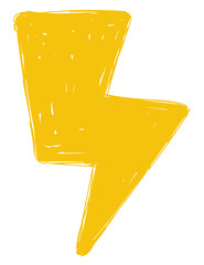PNG Lightning hand drawn doodle, transparent background