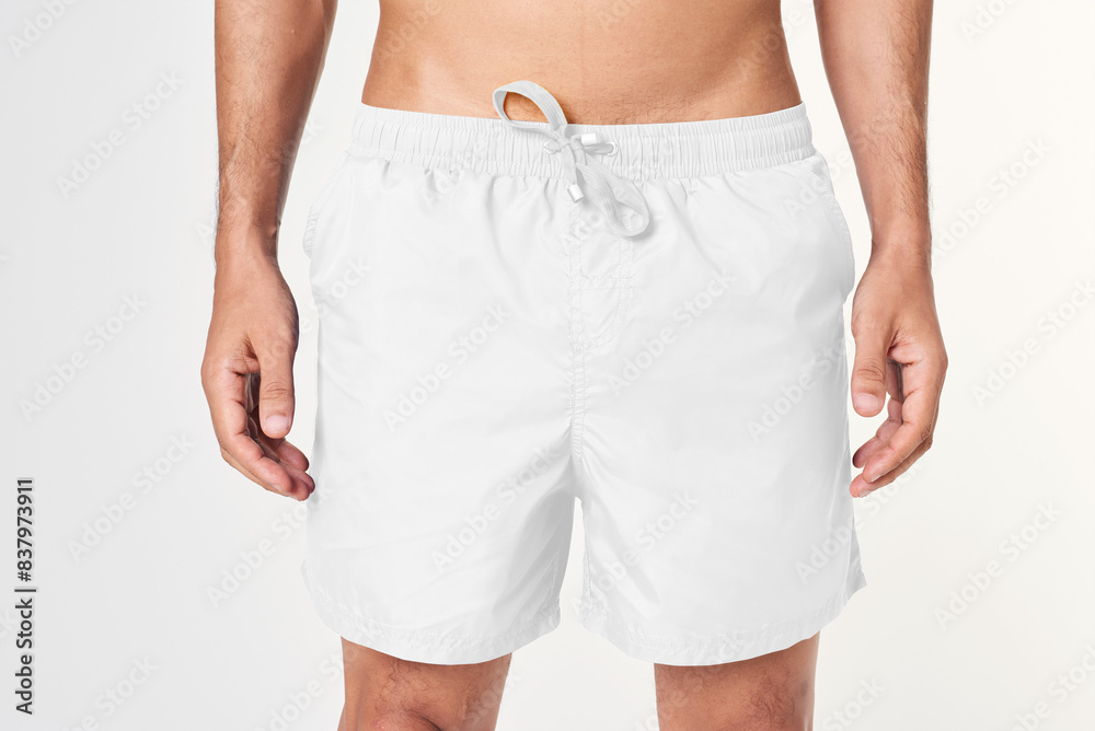 Poster png men's board shorts mockup