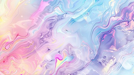 Fototapeta premium Enchanting Pastel Unicorn Marble, Soft Holographic Background