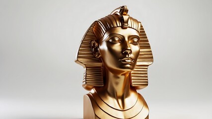 Ancient Egyptian deity statue in gold, showcasing religious art and spirituality
