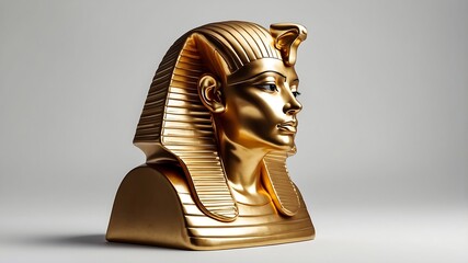 Ancient Egyptian deity statue in gold, showcasing religious art and spirituality