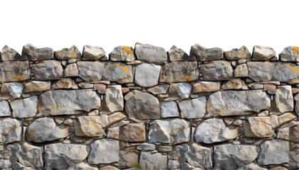 Stone Wall Isolated on Transparent Background