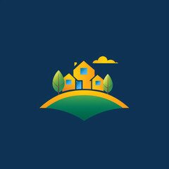 Fototapeta premium house icon and logo on black background