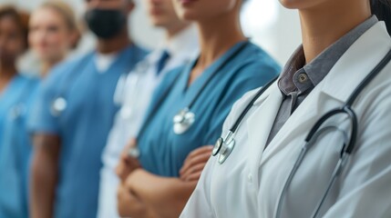 Healthcare Professionals Standing Together Highlighting Staffing Shortages