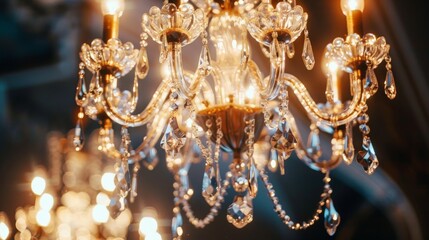 crystal chandelier background with sparkling crystals and elegant lighting