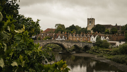 Autumn in Warwick: Drone View of England's Historic Bridges and Railways