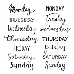 Png everyday calligraphy on transparent background set