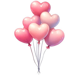 Pink heart shaped balloons, 