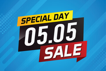 5.5 Special day sale word concept vector illustration with ribbon and 3d style for use landing page, template, ui, web, mobile app, poster, banner, flyer, background, gift card, coupon

