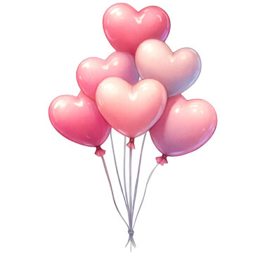 recommend clip art: Pink heart shaped balloons, 