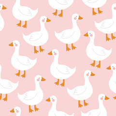 Swan Seamless Pattern, Vector illustration background